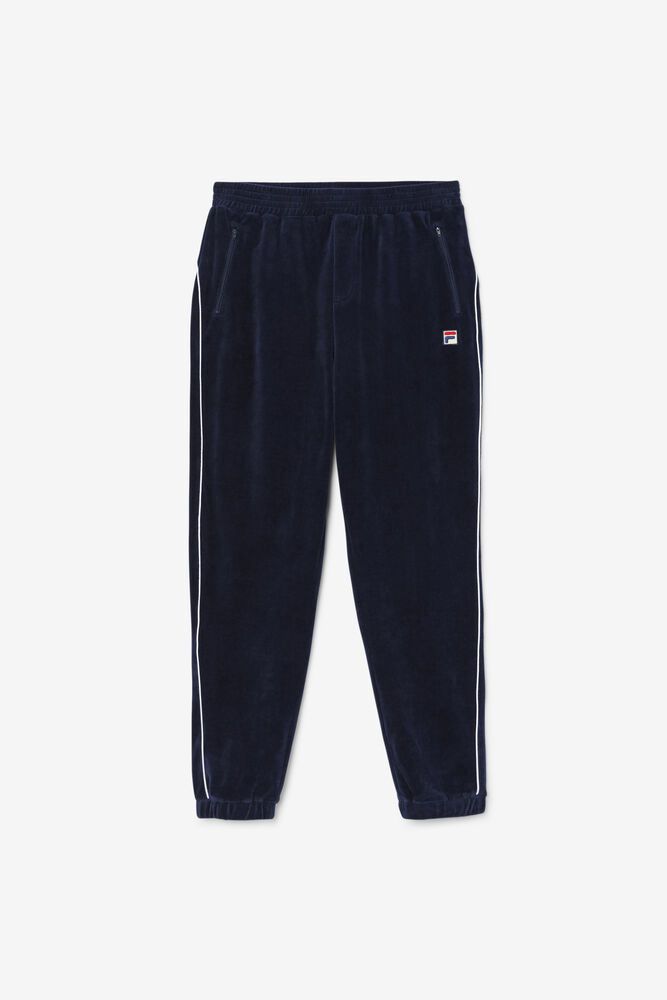 Fila Pants Mens Navy - Lewis Velour - Philippines 6812540-QS